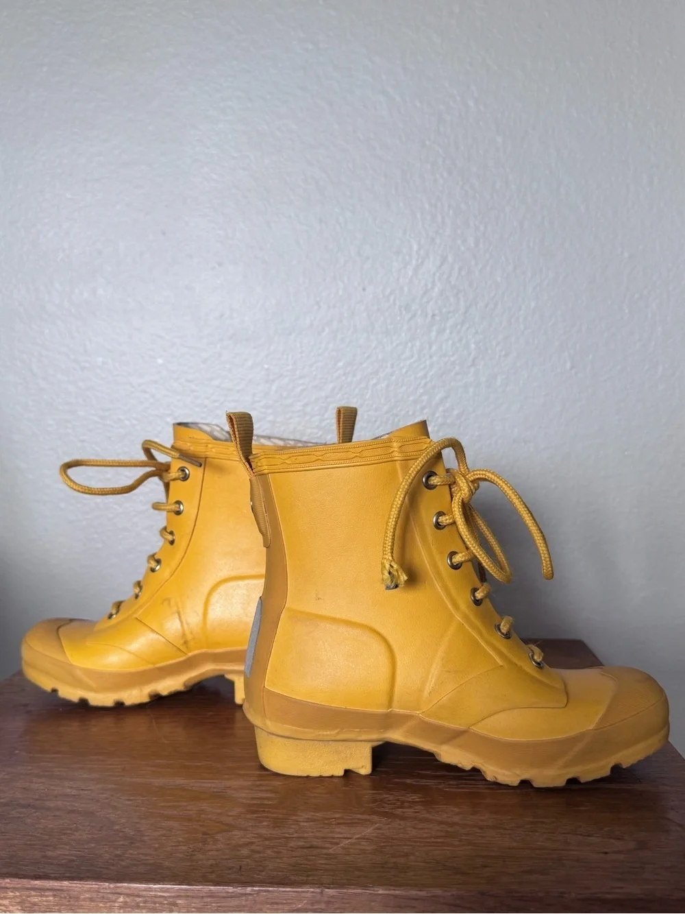 Hunter Yellow Original Play Lace Up Rain Boots Size 1